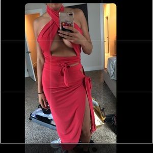 Two piece red dress like new Size S